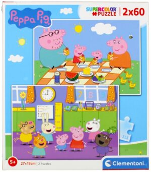 Пъзел Clementoni от 2 x 60 части - Прасенцето Пепа