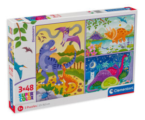 Пъзел Clementoni от 3 x 48 части - Динозаври