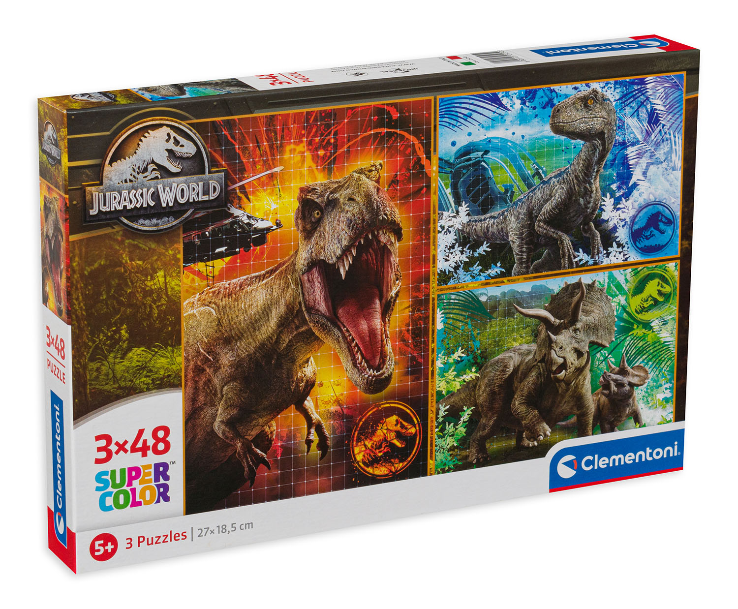 Пъзел Clementoni от 3 x 48 части - Джурасик свят
