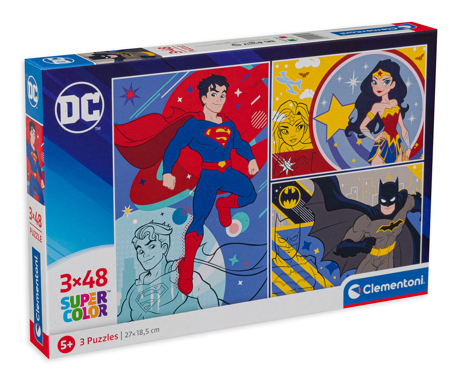 Пъзел Clementoni от 3 x 48 части - Героите на DC