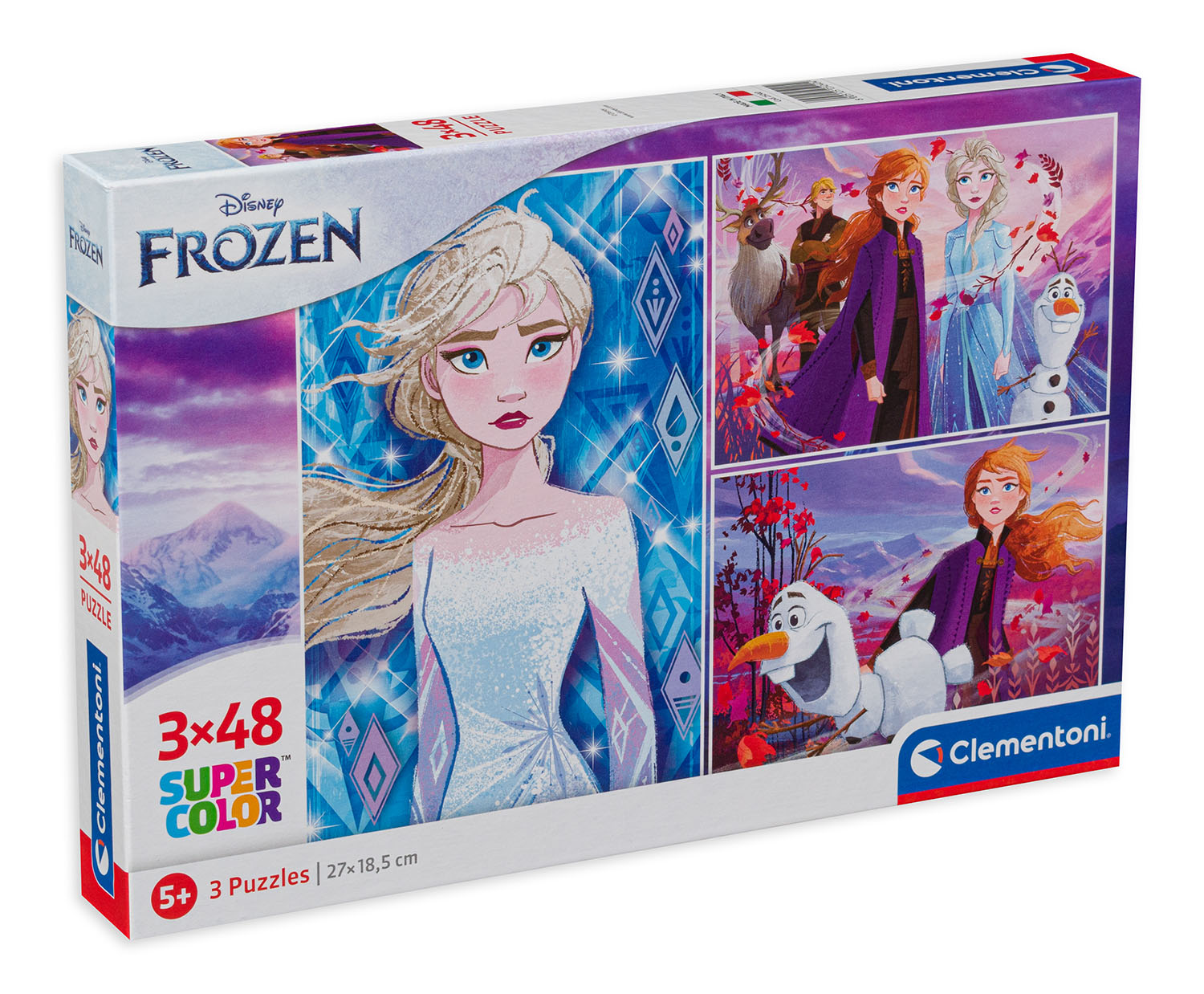 Пъзел Clementoni от 3 x 48 части - Магията в Замръзналото кралство 2