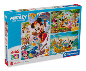 Пъзел Clementoni от 3 x 48 части - Мики и приятели
