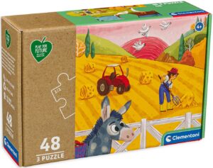 Пъзел Clementoni от 3 x 48 части - На полето