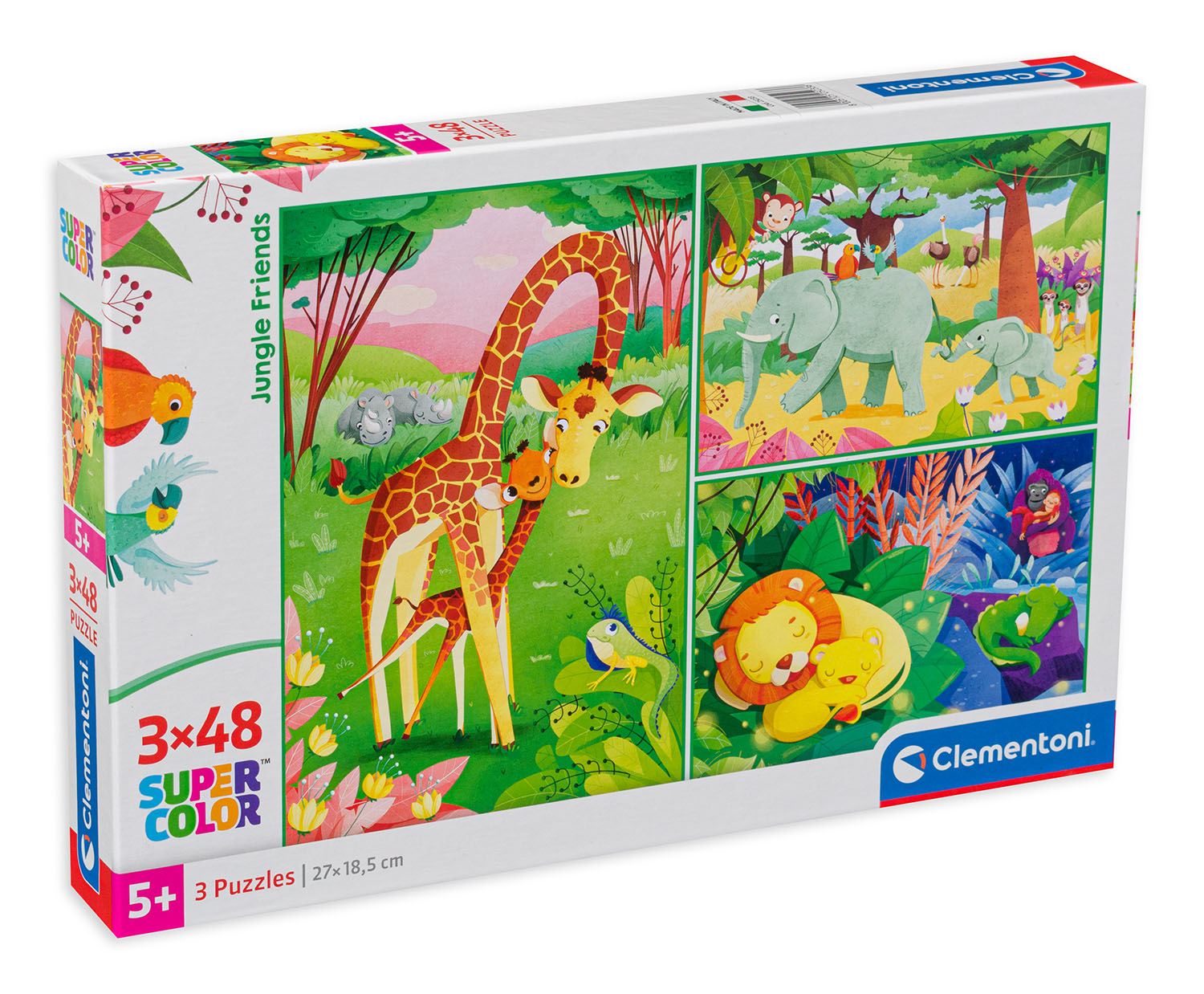 Пъзел Clementoni от 3 x 48 части - Приятели от джунглата