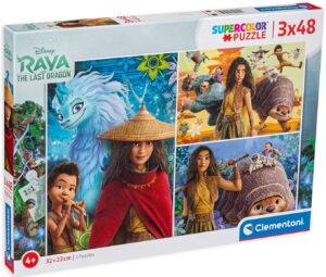 Пъзел Clementoni от 3 x 48 части - Рая и последният дракон