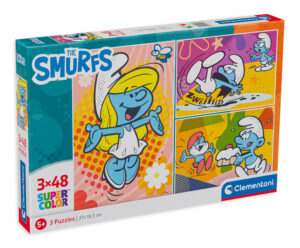 Пъзел Clementoni от 3 x 48 части - Смърфовете