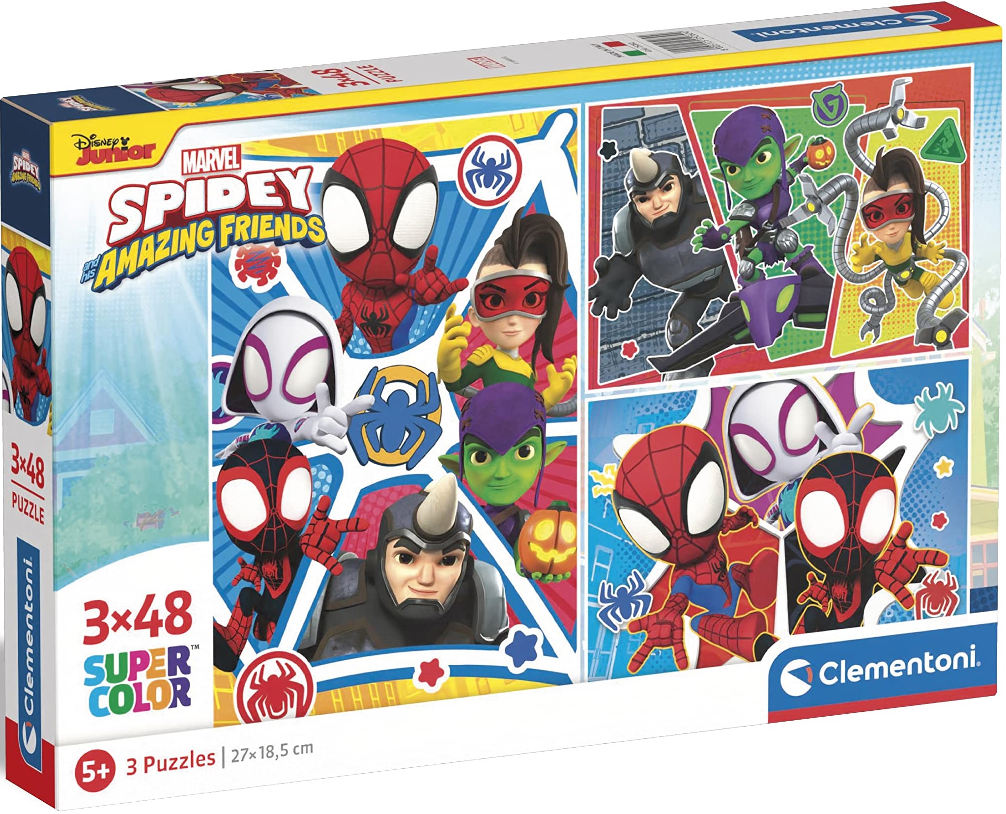 Пъзел Clementoni от 3 x 48 части - Спайди и невероятните му приятели