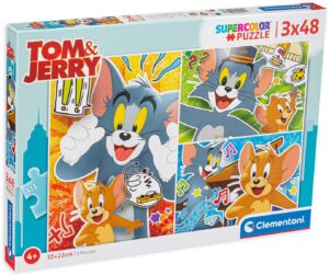 Пъзел Clementoni от 3 x 48 части - Том и Джери