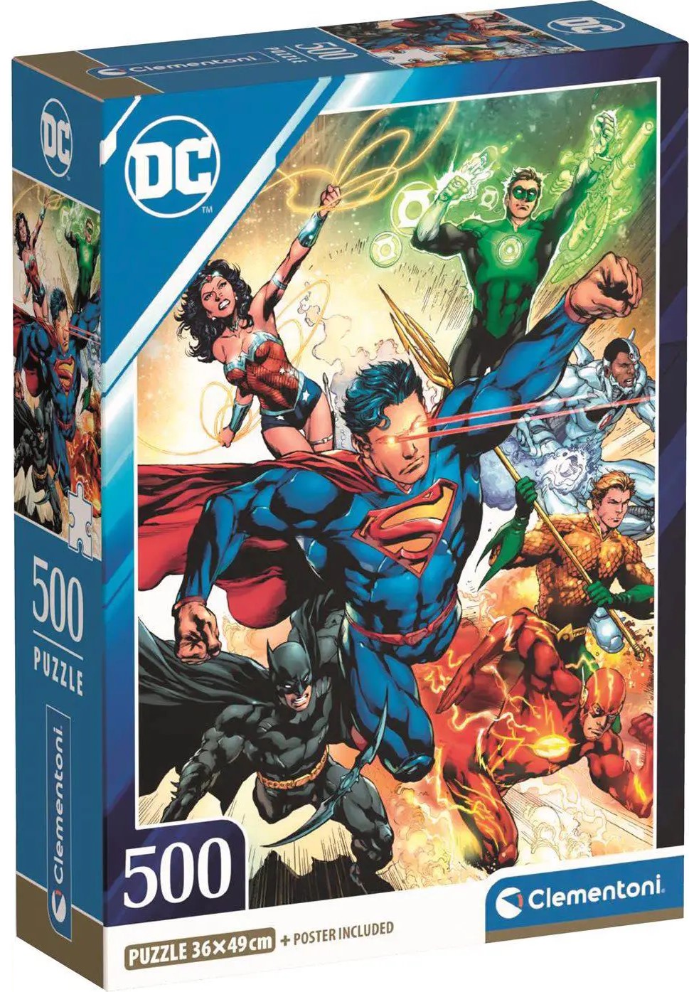 Пъзел Clementoni от 500 части - Героите на DC Comics в действие