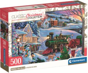 Пъзел Clementoni от 500 части - Коледен влак