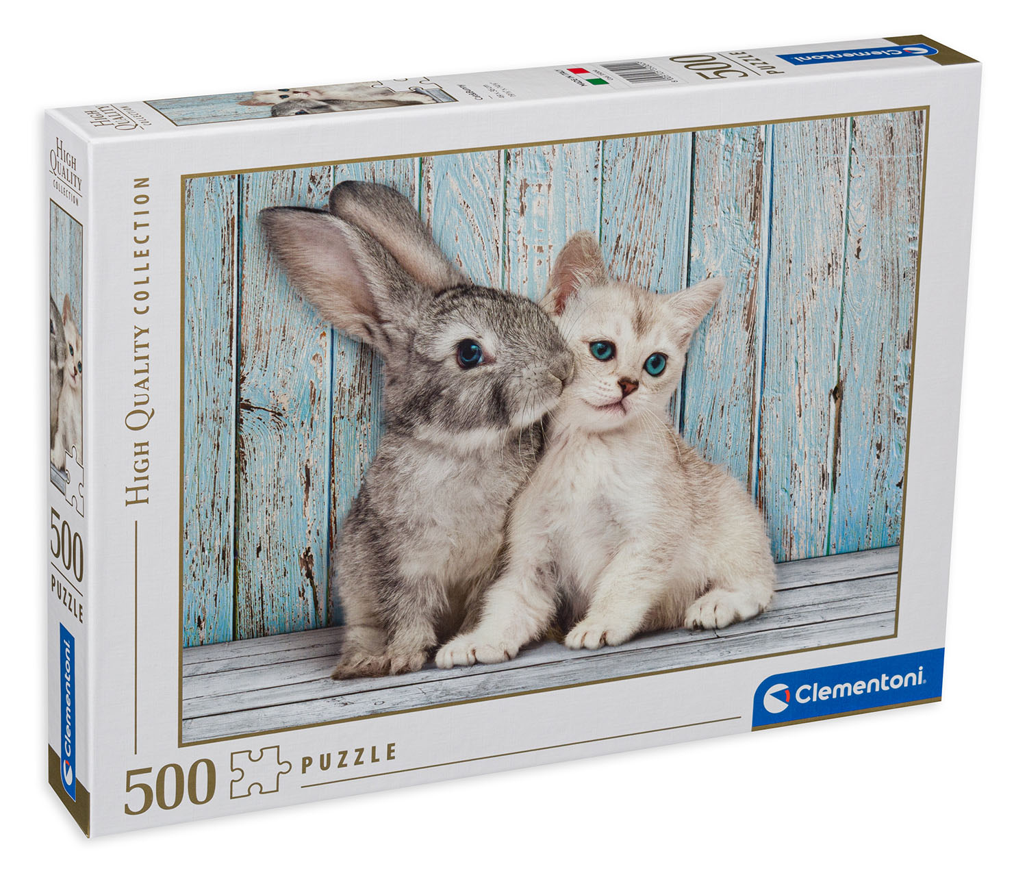 Пъзел Clementoni от 500 части - Коте и зайче