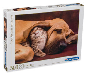 Пъзел Clementoni от 500 части - Куче и коте