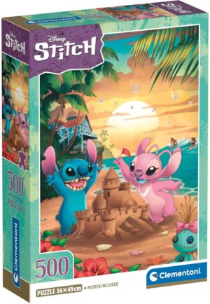 Пъзел Clementoni от 500 части - Летните забавления на Стич и Ейнджъл