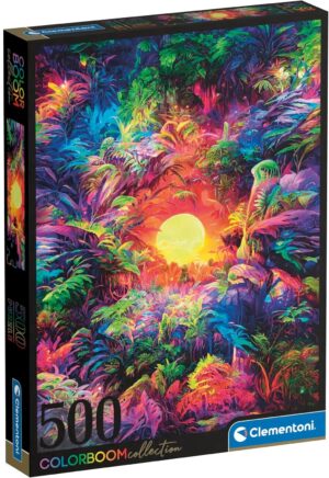 Пъзел Clementoni от 500 части - Психеделичен изгрев в джунглата