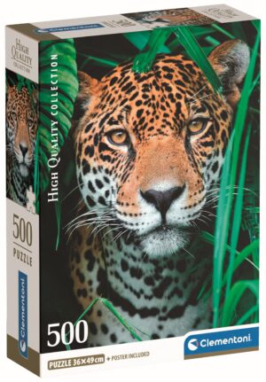 Пъзел Clementoni от 500 части - Ягуар в джунглата