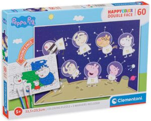 Пъзел Clementoni от 60 части - Оцвети прасенцето Пепа