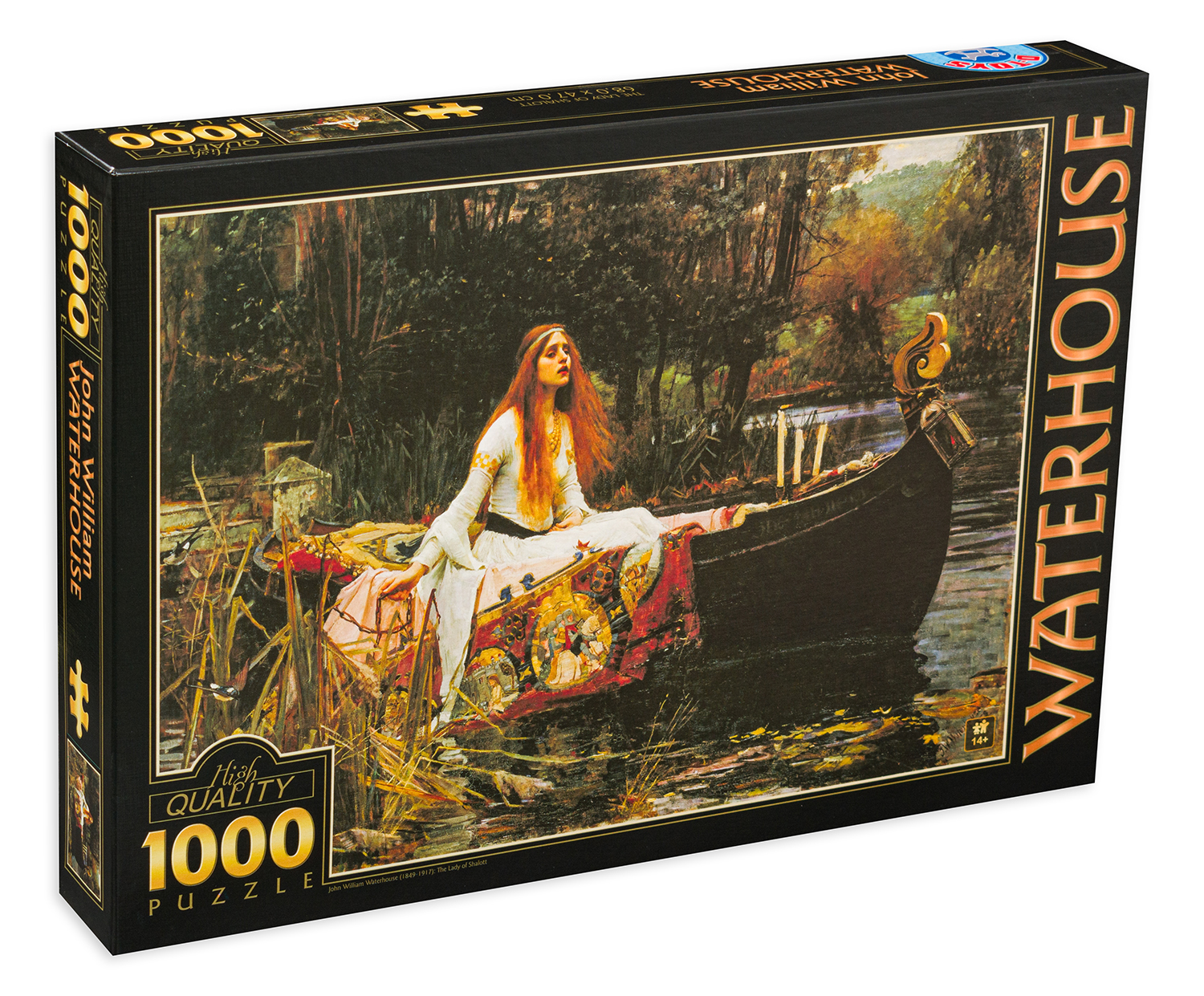 Пъзел D-Toys от 1000 части – Дамата от Шалот, Джон Уилям Уотърхаус