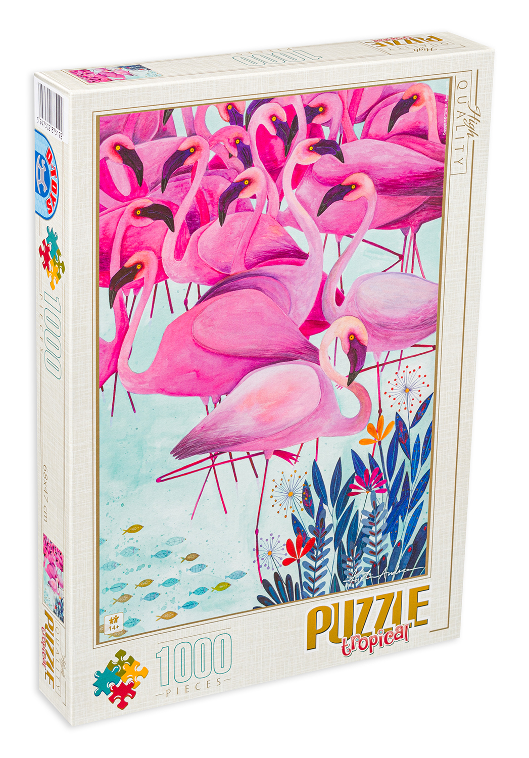 Пъзел D-Toys от 1000 части – Фламингота, Андреа Кюрти