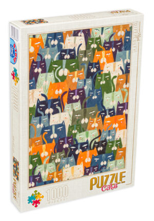 Пъзел D-Toys от 1000 части - Котки, Андреа Кюрти