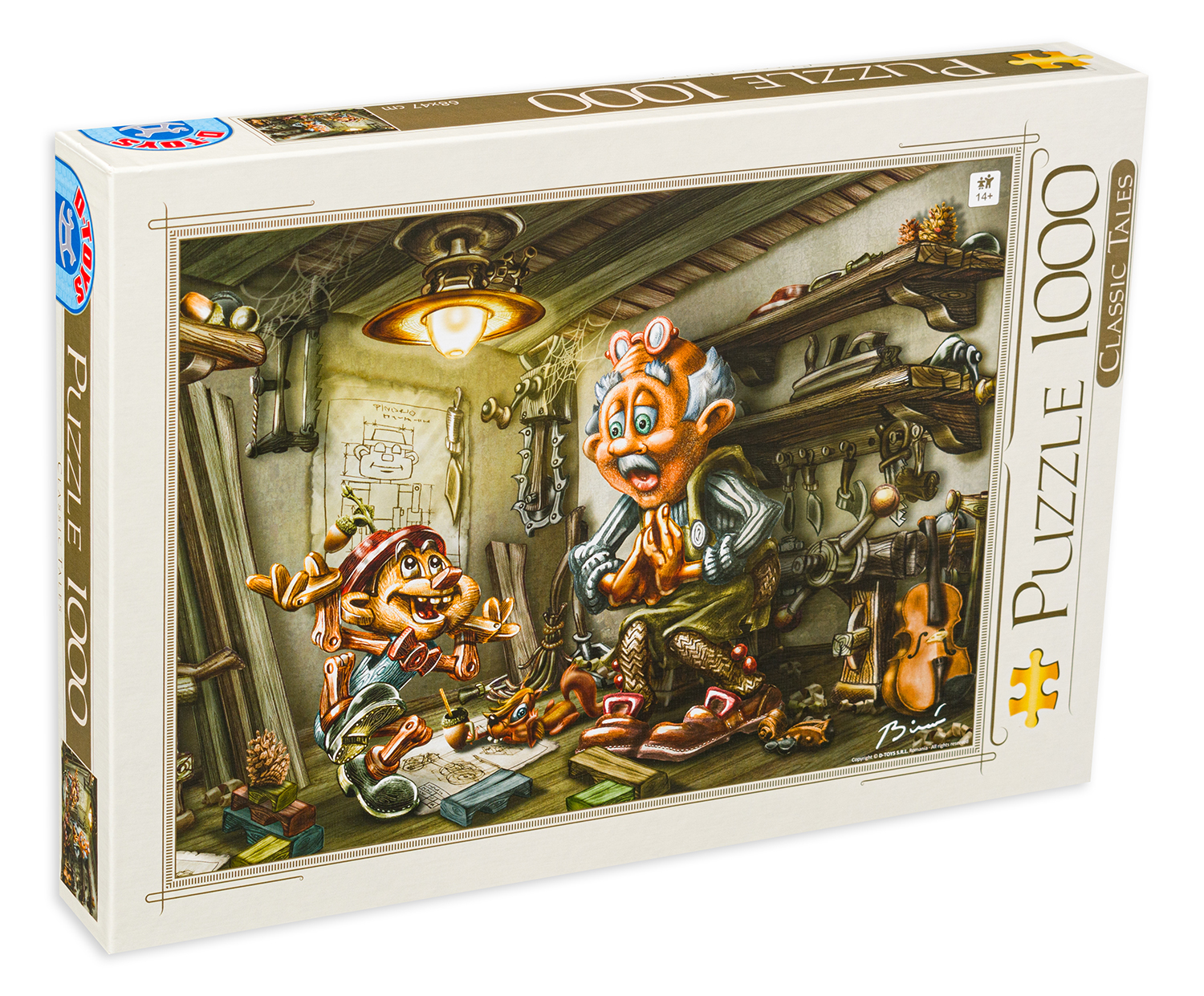 Пъзел D-Toys от 1000 части – Пинокио, Биро Донат