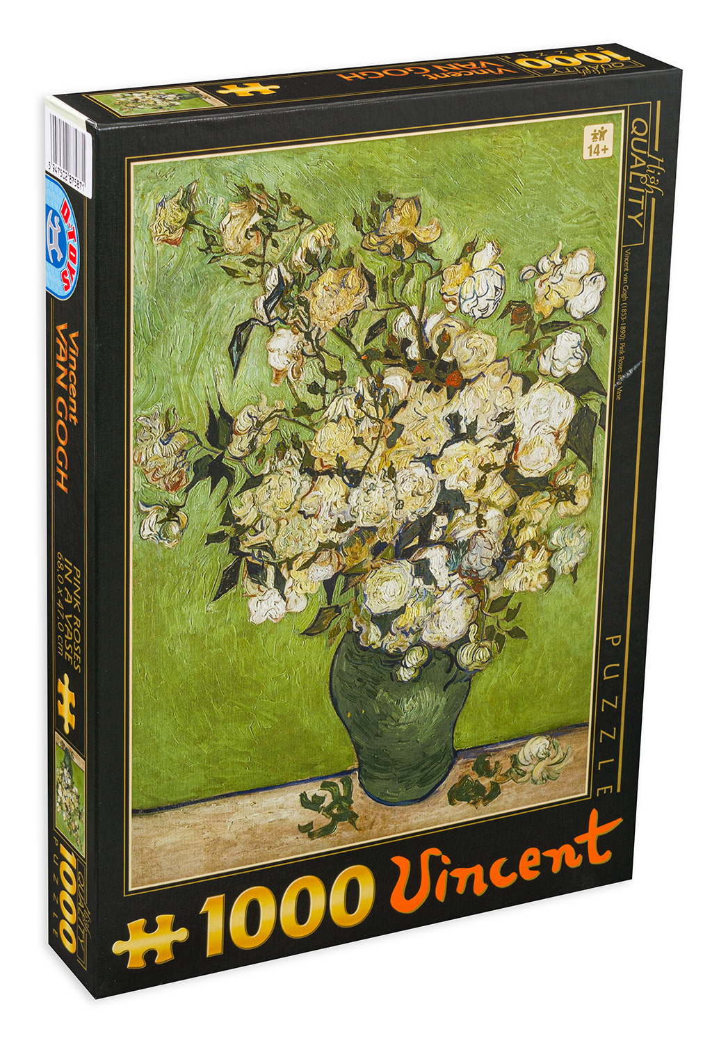Пъзел D-Toys от 1000 части - Розови рози във ваза, Винсент ван Гог