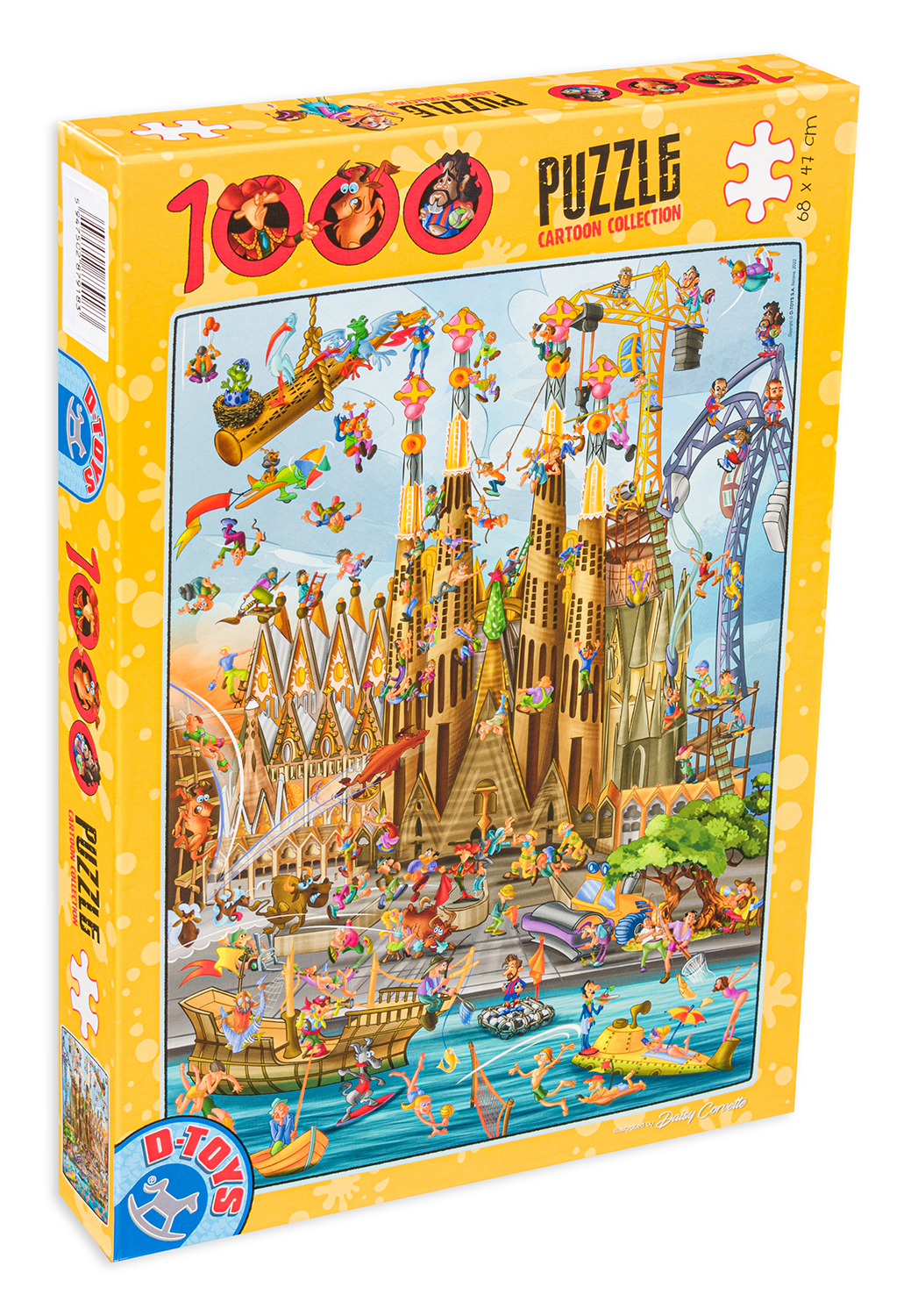 Пъзел D-Toys от 1000 части – Саграда Фамилия, карикатура