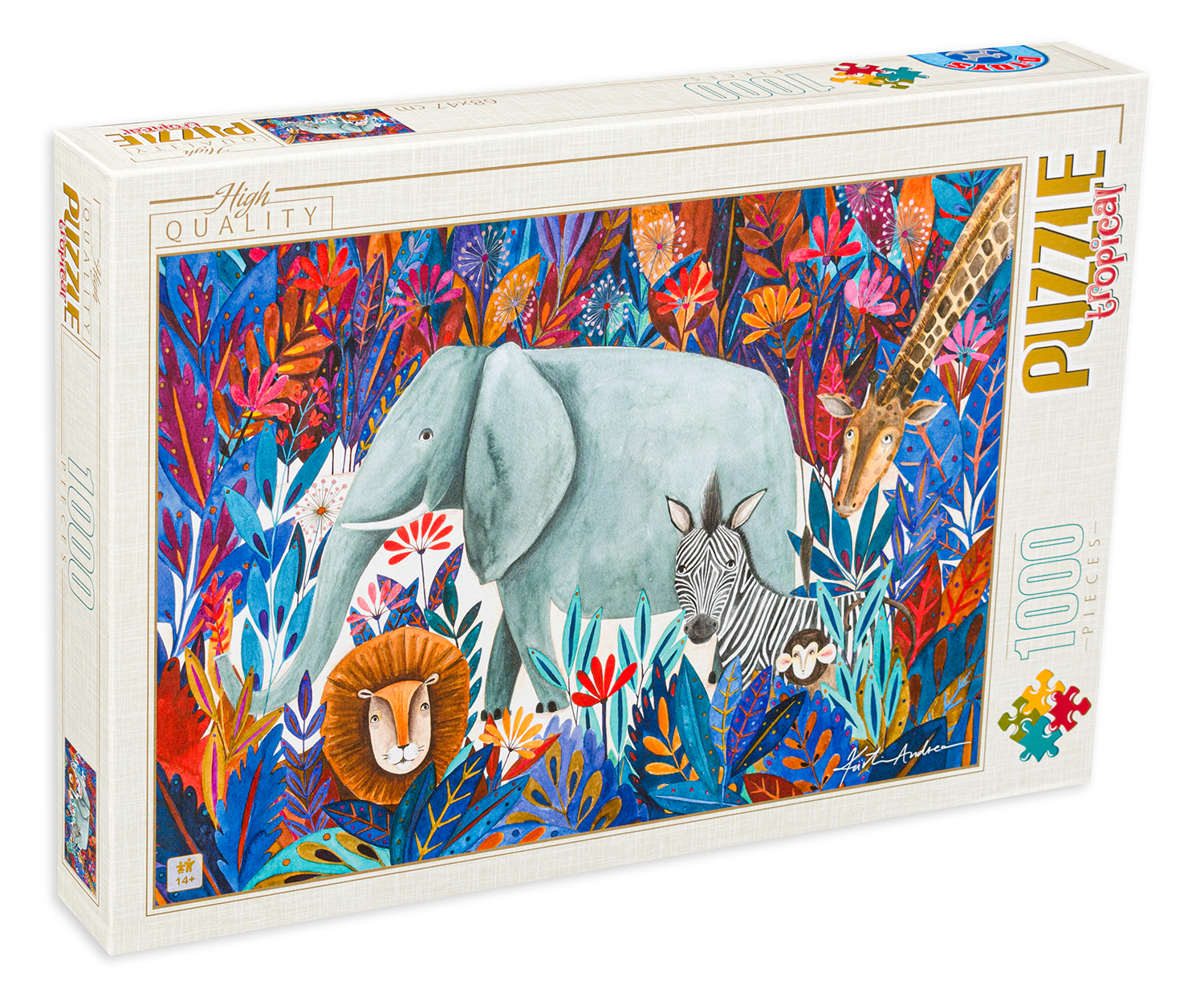 Пъзел D-Toys от 1000 части – Слон, Андреа Кюрти