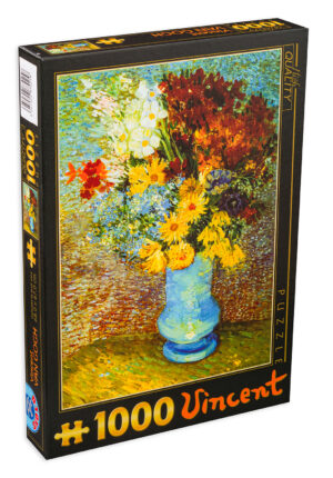 Пъзел D-Toys от 1000 части – Цветя в синя ваза, Винсент ван Гог
