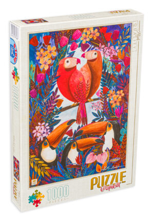 Пъзел D-Toys от 1000 части – Тукани и папагали, Андреа Кюрти