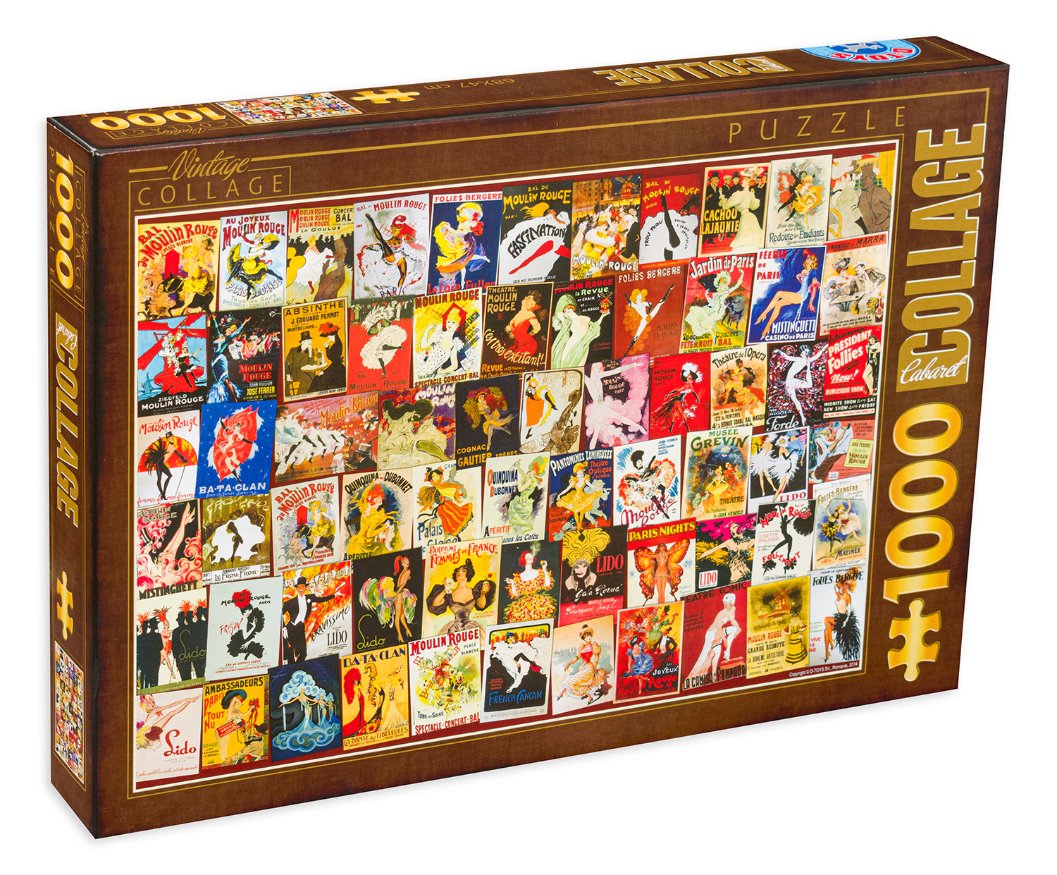 Пъзел D-Toys от 1000 части - Винтидж колаж, Кабаре