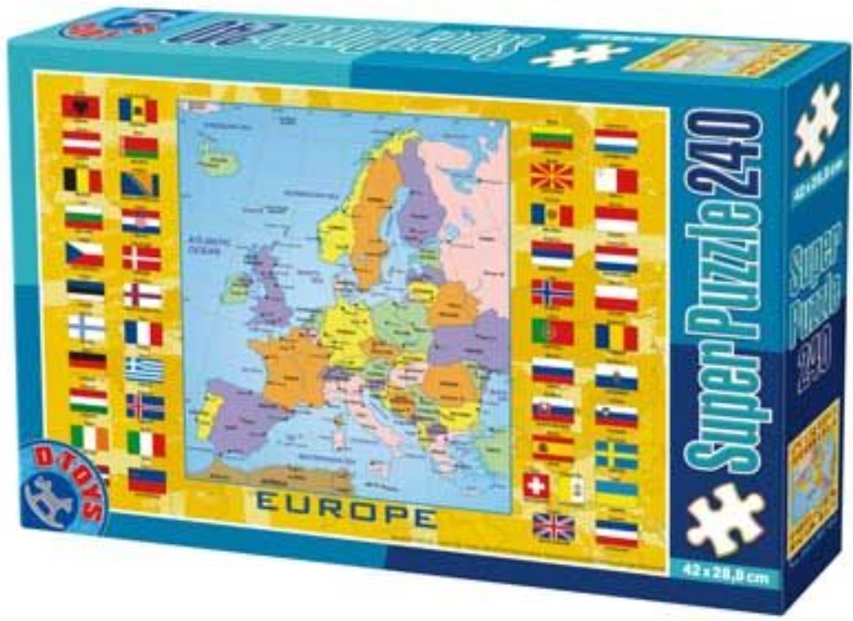 Пъзел D-Toys от 240 части - Карта на Европа