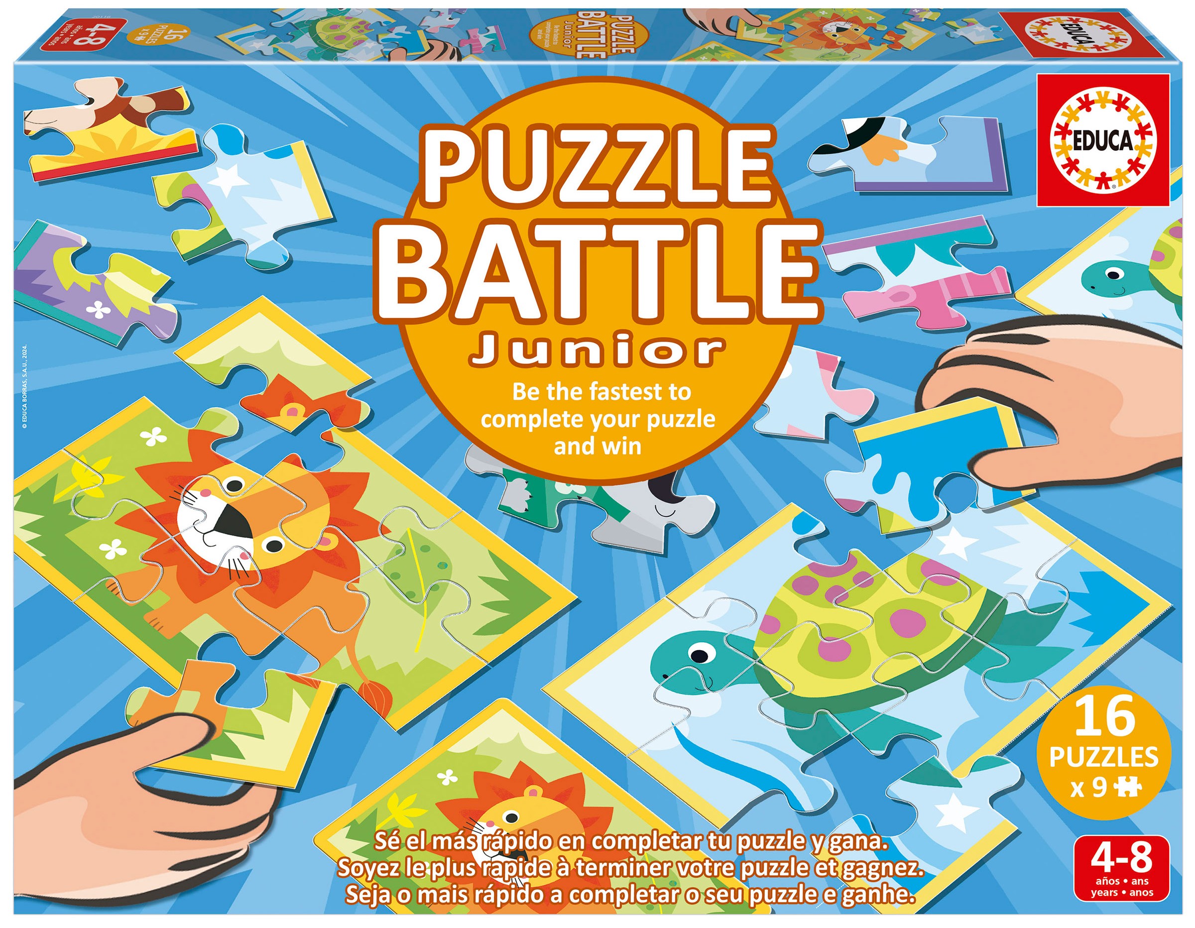 Пъзел дуел Educa от 16 x 9 части - Животни