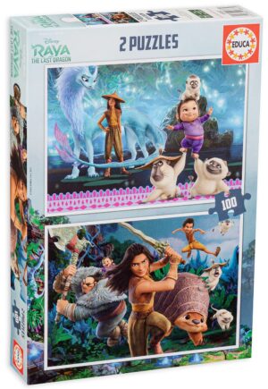 Пъзел Educa 2 x 100 части - Рая и последният Дракон