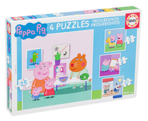 Пъзел Educa 4 в 1 - Приключенията на Пепа