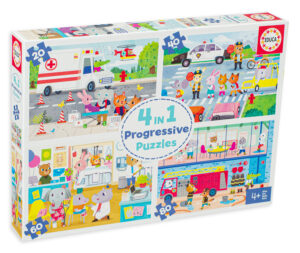 Пъзел Educa 4 в 1 - Спасителен отряд 2