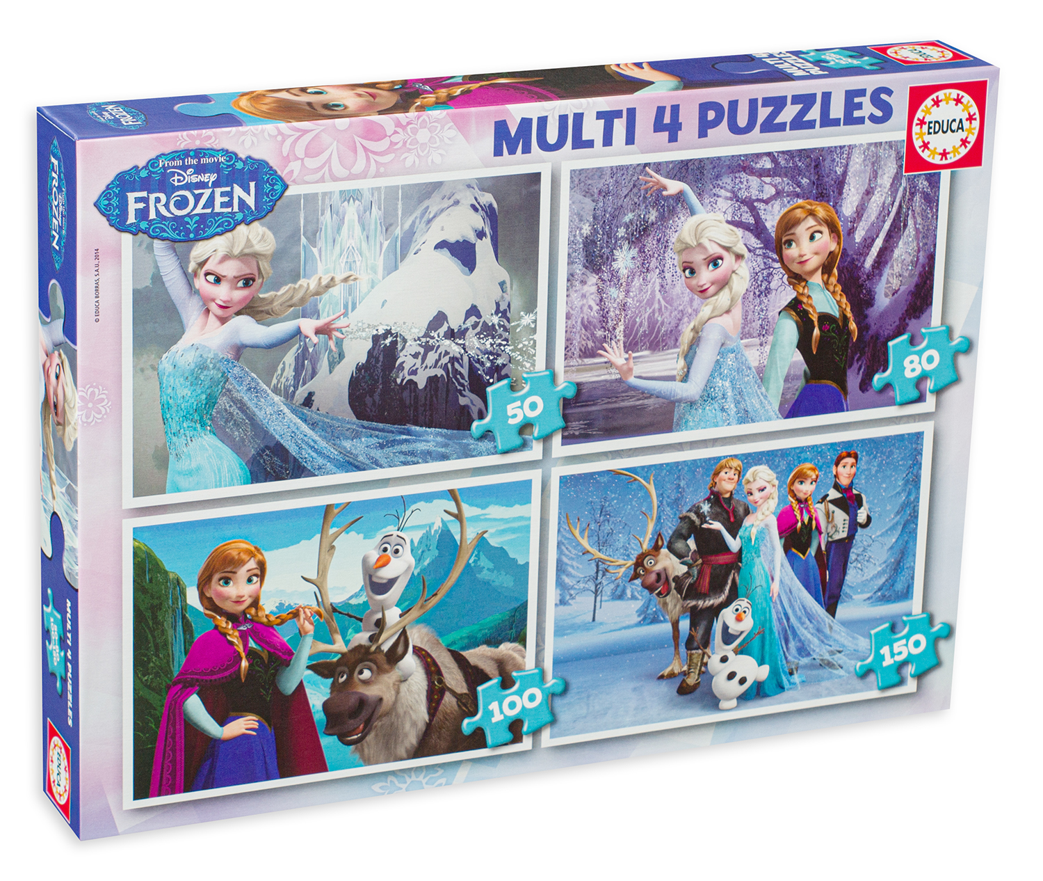Пъзел Educa 4 в 1 - Замръзналото кралство