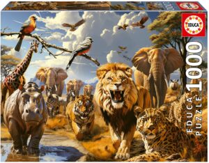 Пъзел Educa от 1000 части - Диви животни