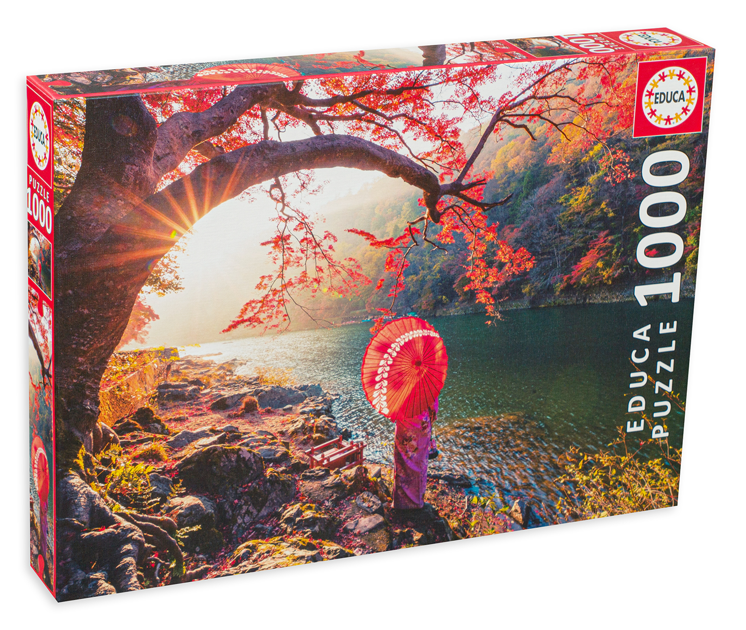Пъзел Educa от 1000 части - Изгрев при река Кацура, Япония