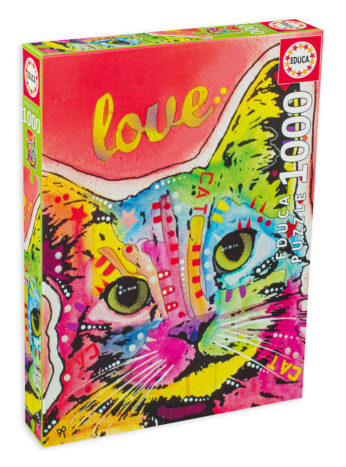 Пъзел Educa от 1000 части - Котешка любов, Дийн Русо