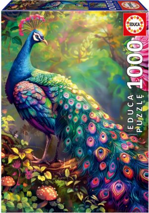 Пъзел Educa от 1000 части - Паунова градина