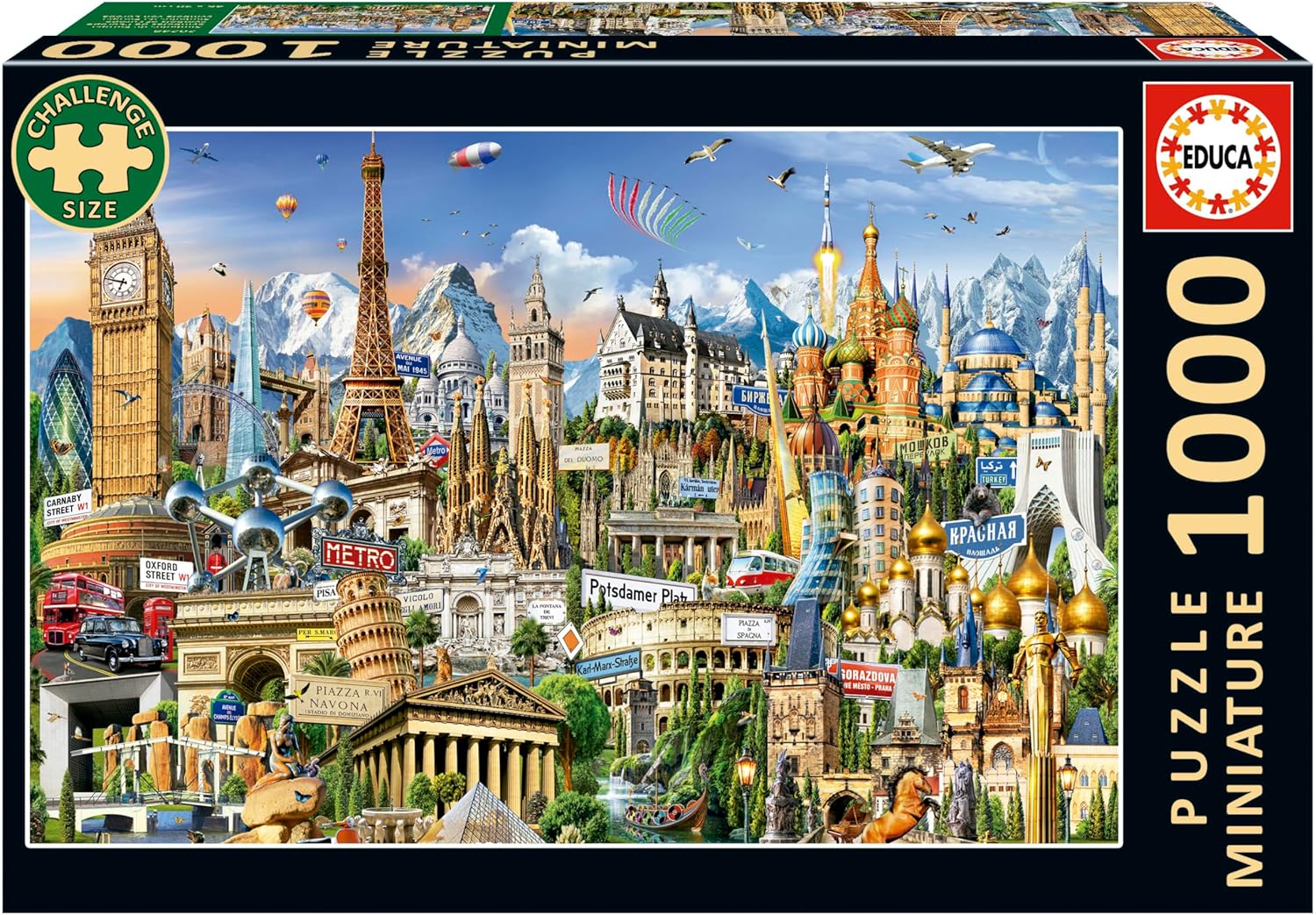 Пъзел Educa от 1000 части - Символите на Европа: миниатюра