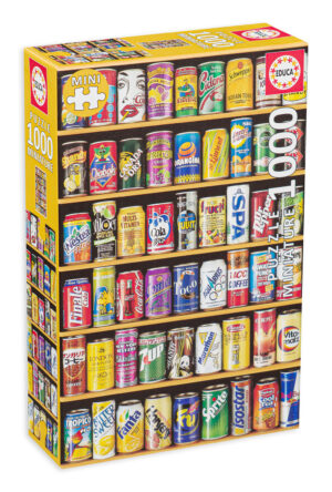 Пъзел Educa от 1000 мини части - Кенчета, миниатюра