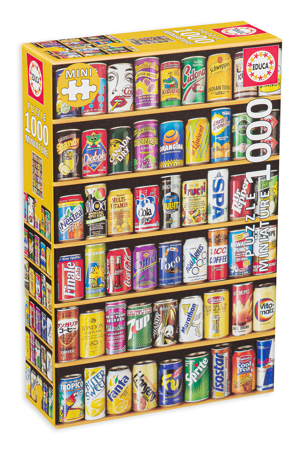 Пъзел Educa от 1000 мини части - Кенчета, миниатюра