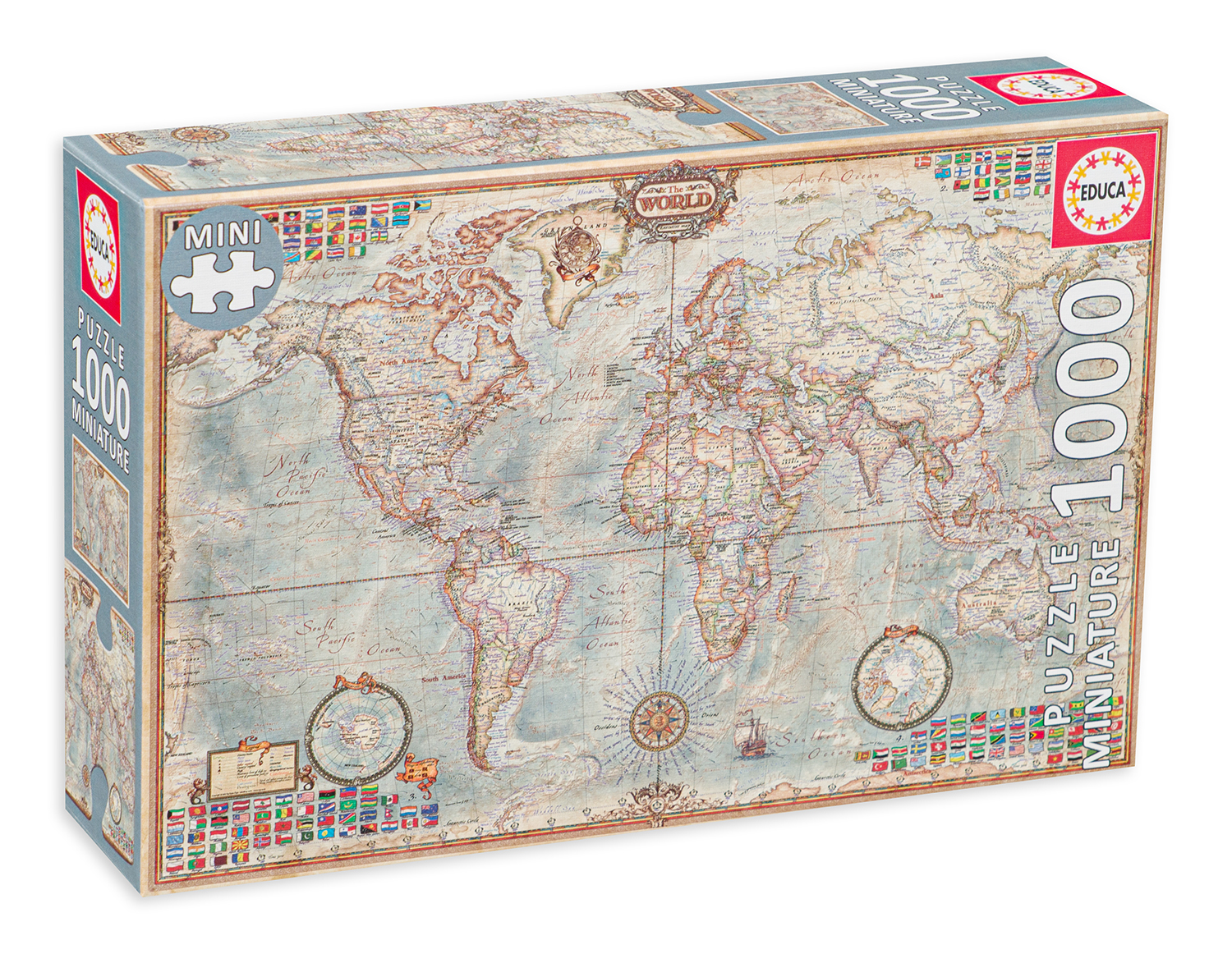 Пъзел Educa от 1000 мини части - Политическа карта на света, миниатюра