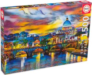 Пъзел Educa от 1500 части - Базиликата Свети Петър и мостът Свети Анджело