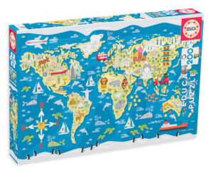 Пъзел Educa от 200 части - Карта на света