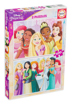 Пъзел Educa от 2 x 100 части - Дисни принцеси