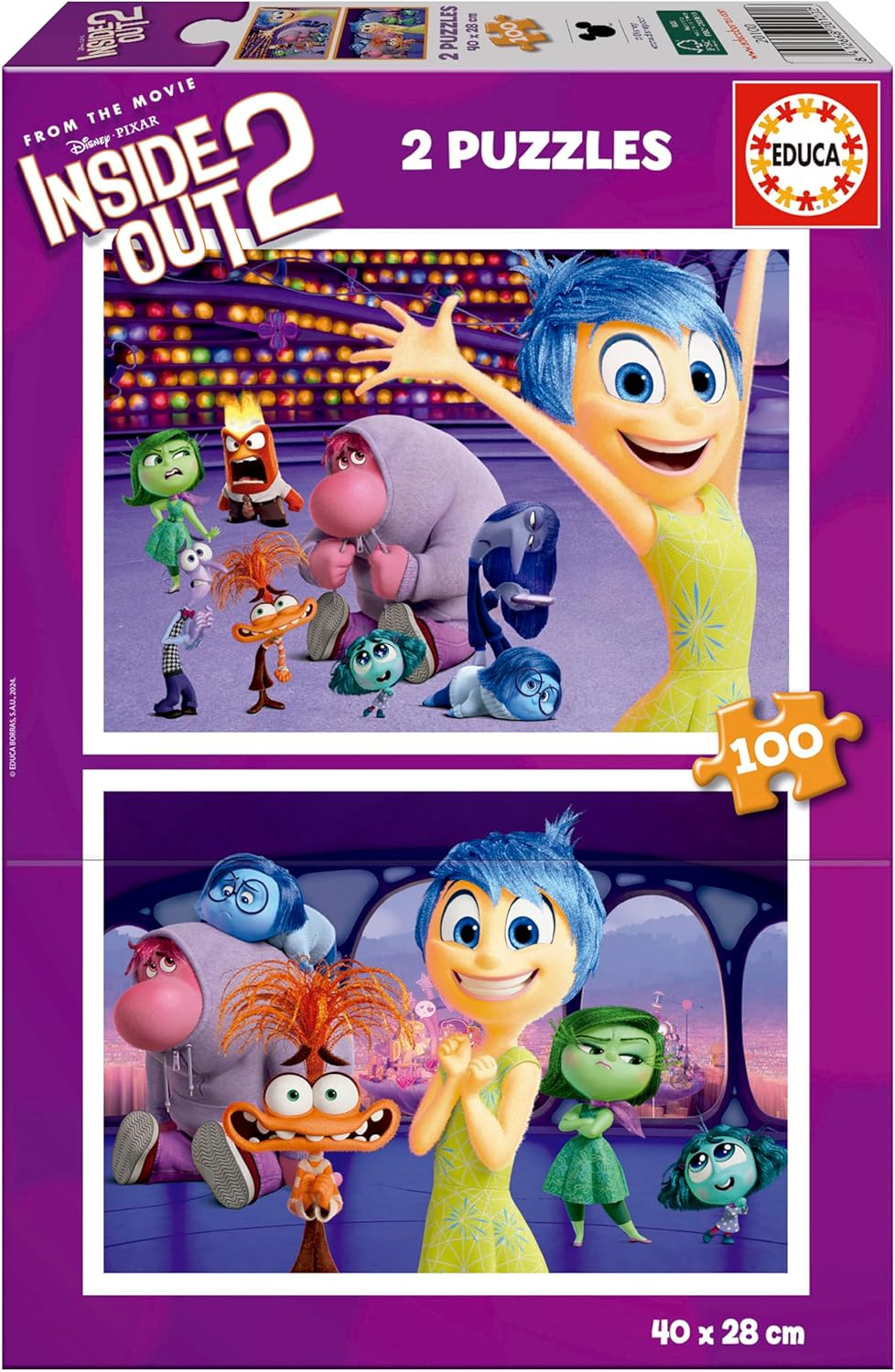 Пъзел Educa от 2 x 100 части - Отвътре навън 2