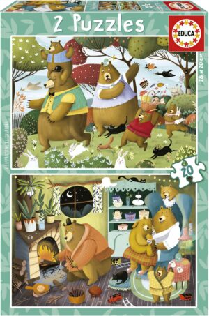 Пъзел Educa от 2 x 20 части - Горски приказки