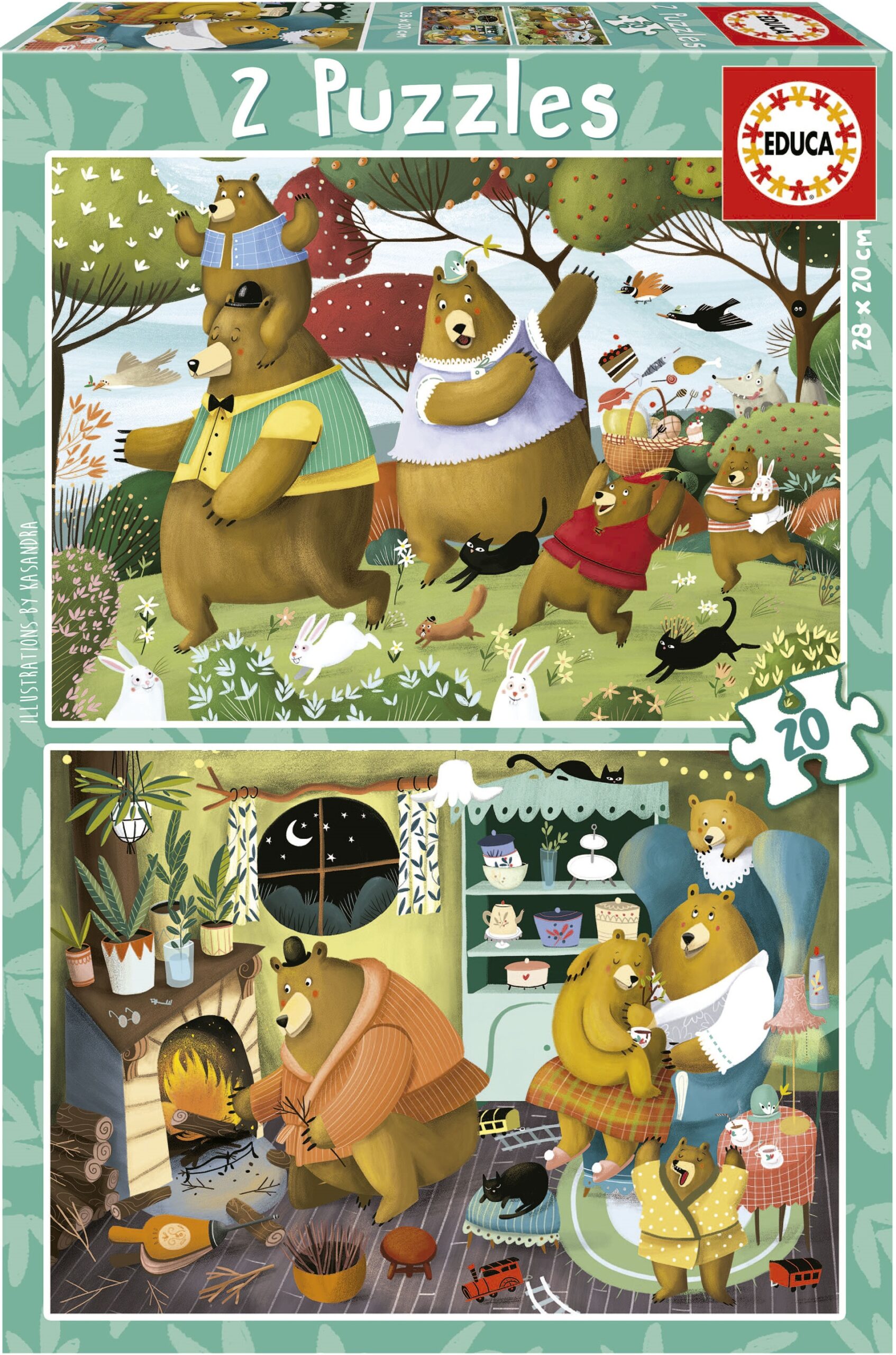 Пъзел Educa от 2 x 20 части - Горски приказки